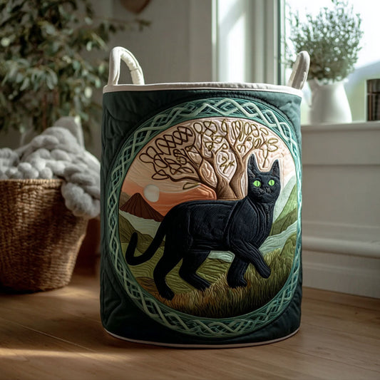 Celtic Charm Cat Quilted Laundry Basket NCU0PTT1630