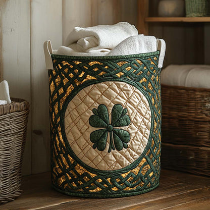 Celtic Clover Charm Quilted Laundry Basket NCU0NXD191