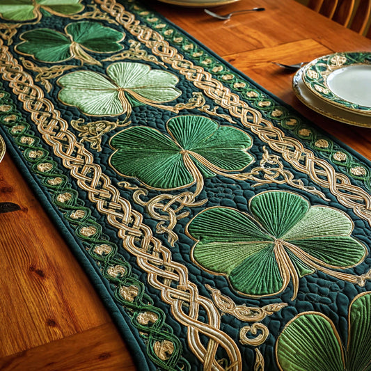 Celtic Clover Quilted Table Runner NCU0NTD1360