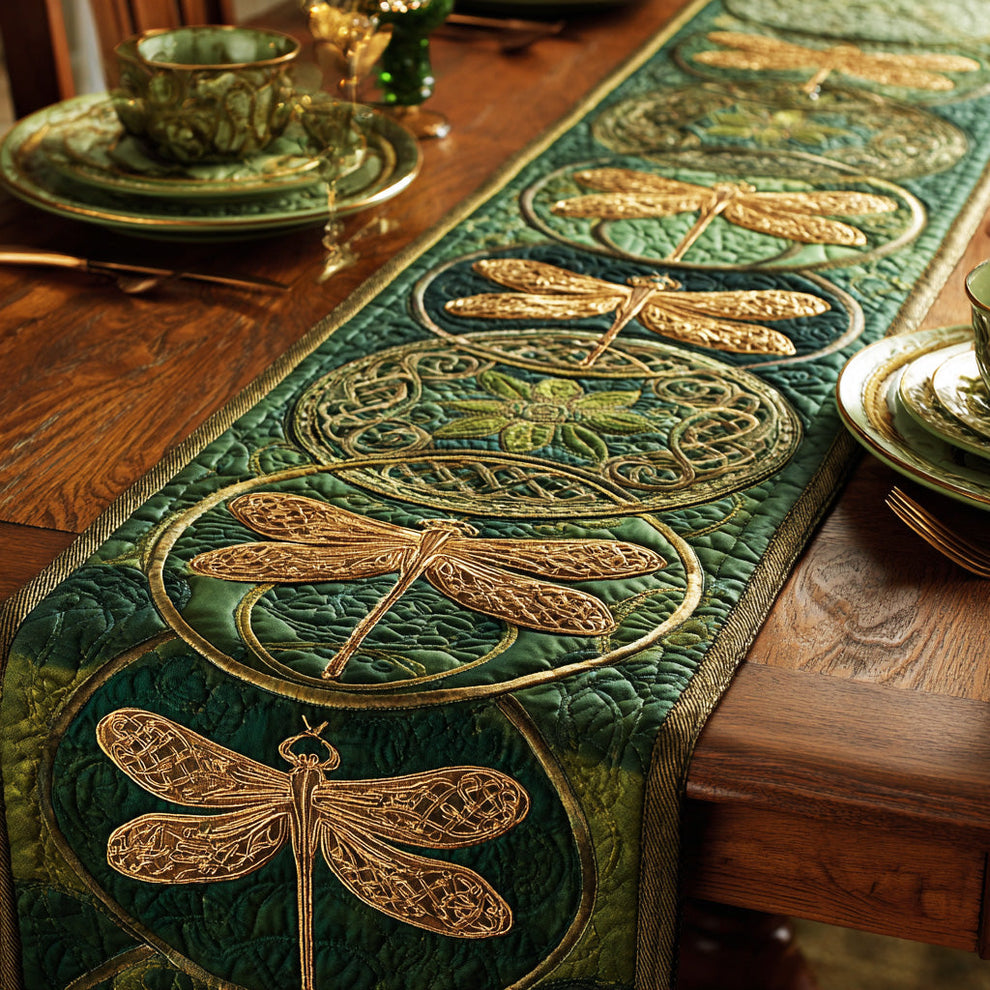 Celtic Meadow Dragonfly Quilted Table Runner NCU0NTD839 – Quiltnest