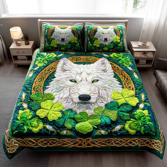 Celtic Moon Wolf 3-Piece Quilted Bedding Set NCU0NTD632
