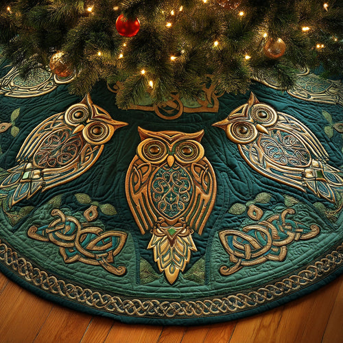 Celtic Night Owl Christmas Quilted Tree Skirt NCU0NTD1020