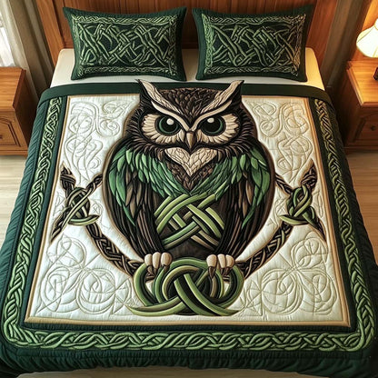Celtic Owl Guardian 3-Piece Quilted Bedding Set NCU0NXD477
