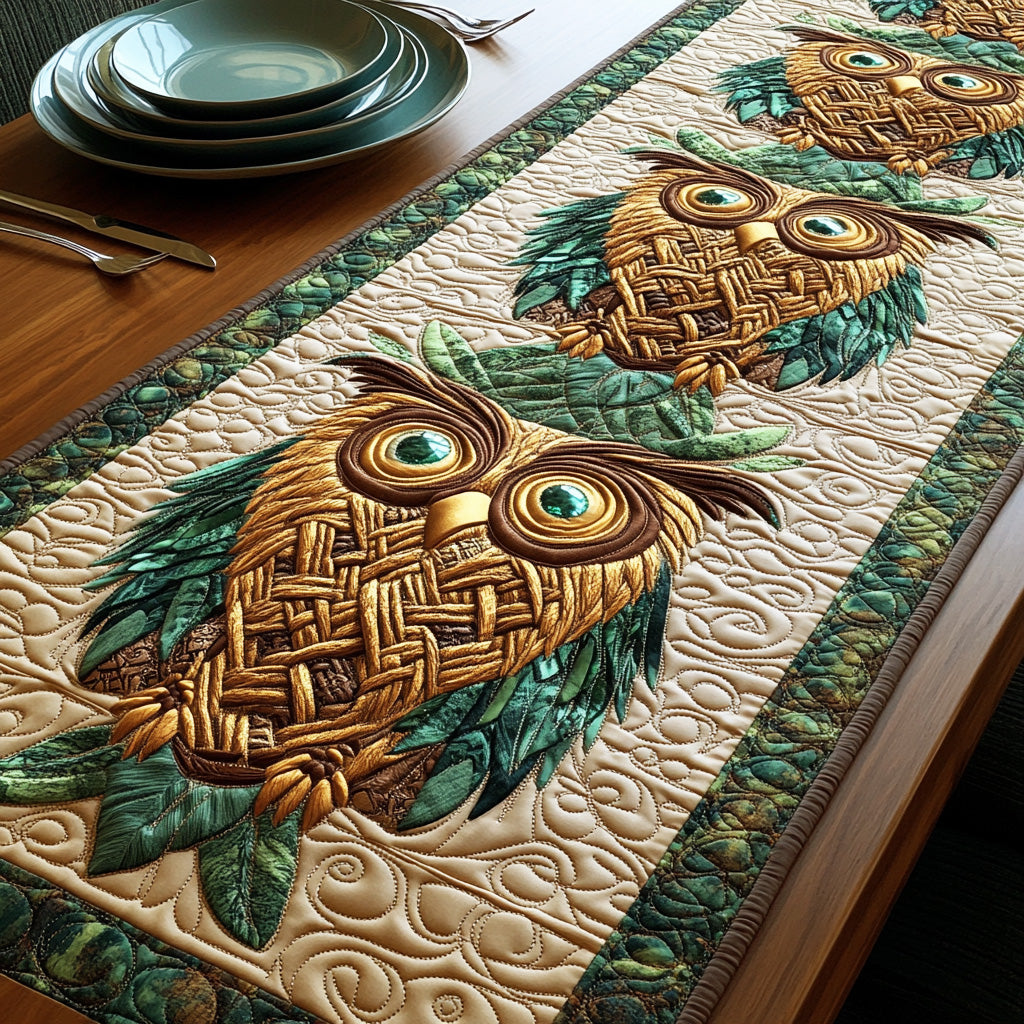 Celtic Owl Watcher Quilted Table Runner NCU0NTD842