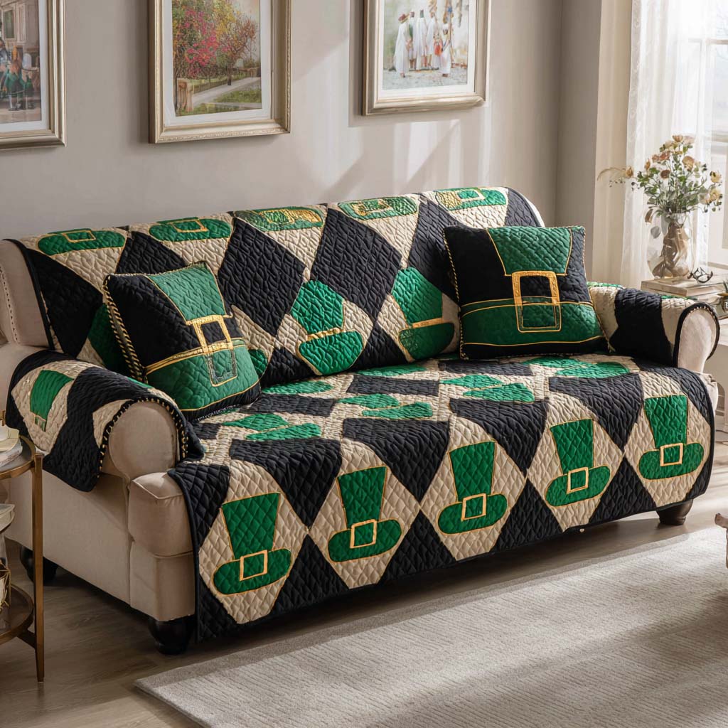 Celtic Patchwork Quilted Sofa Cover NCU0NXD1371