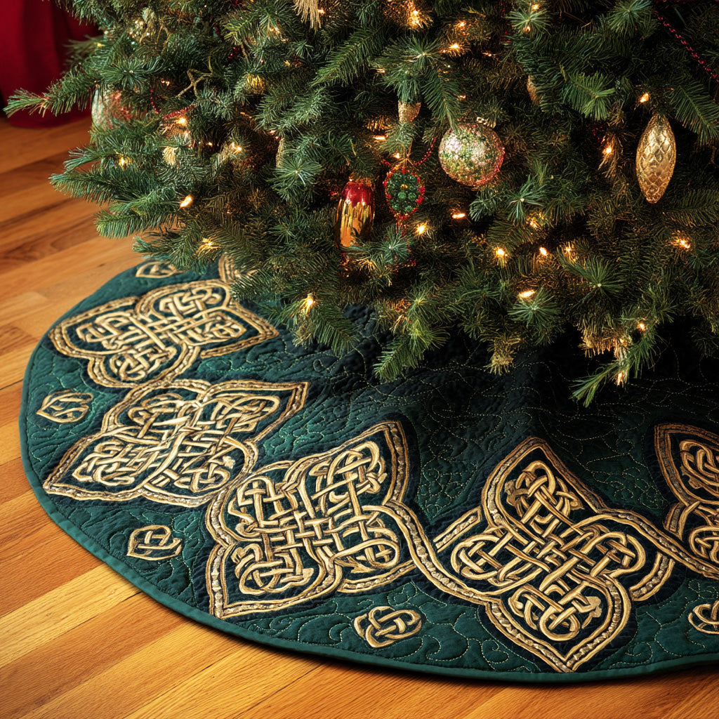 Celtic Rune Harmony Christmas Quilted Tree Skirt NCU0NTD1025