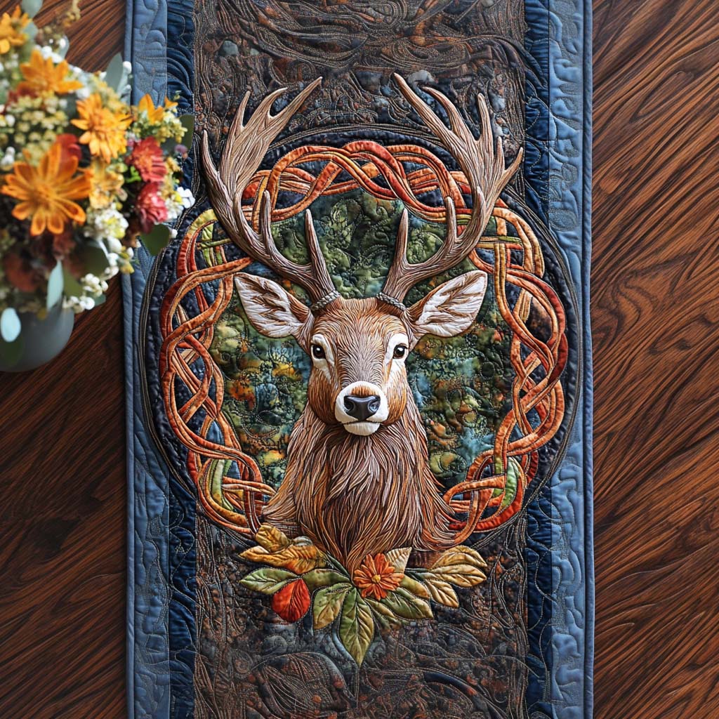 Celtic Stag Head Quilted Table Runner NCU0NNT2276