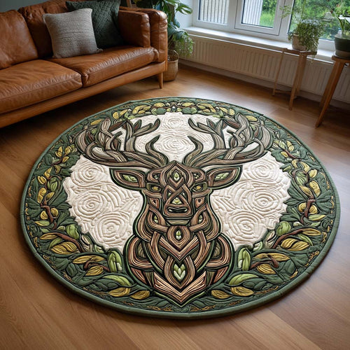 Celtic Stag Quilted Round Mat NCU0NXD487