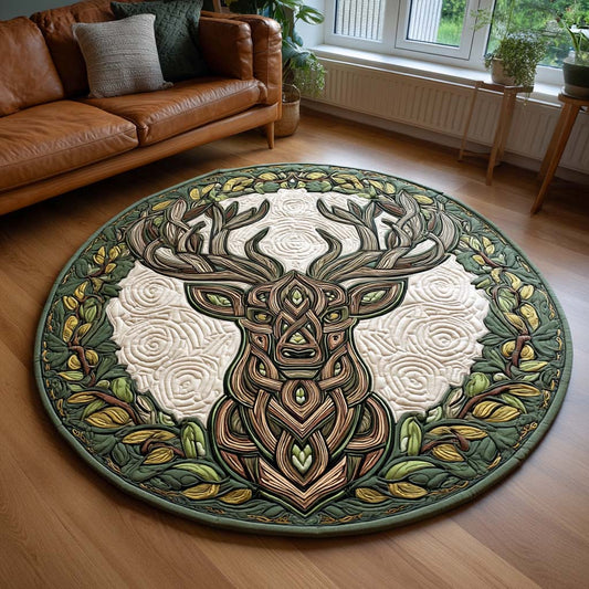 Celtic Stag Quilted Round Mat NCU0NXD487