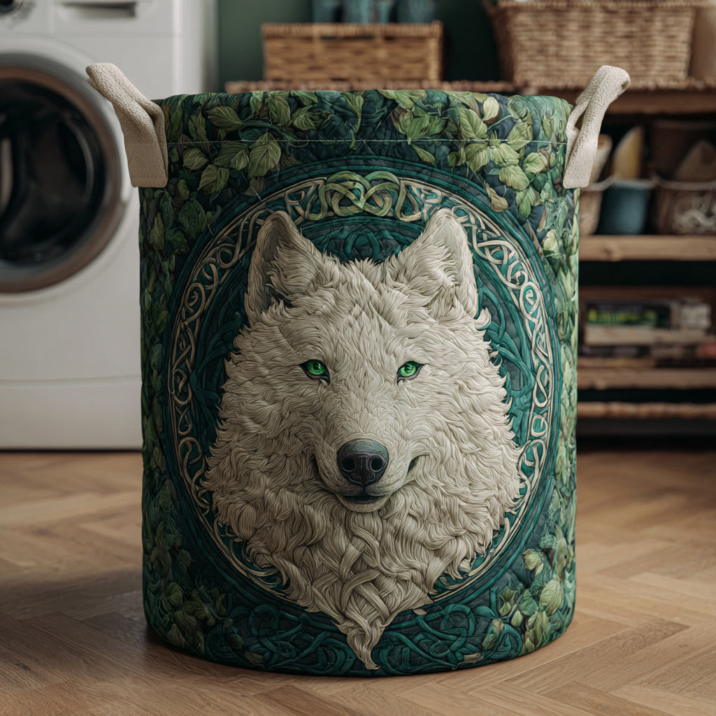 Celtic Wolf Quilted Laundry Basket NCU0HNH668