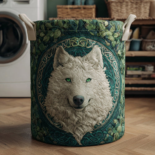Celtic Wolf Quilted Laundry Basket NCU0HNH668