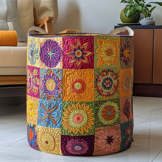 Chakra Blossom Quilted Laundry Basket NCU0PTT739