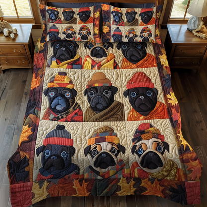 Pug 3-Piece Quilted Bedding Set NCU0VT22