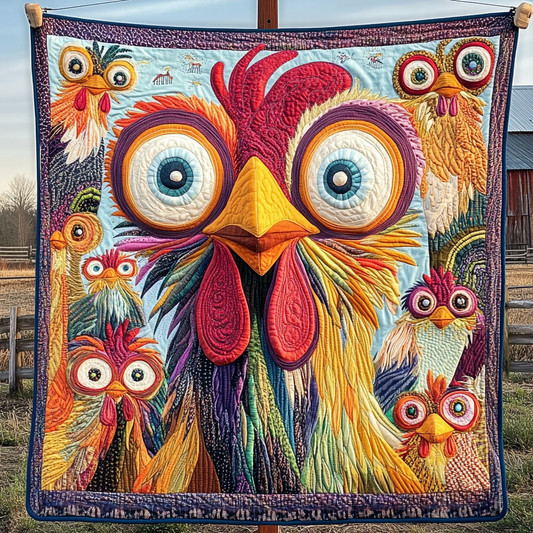 Charming Chickens Quilted Blanket NCU0DK2397