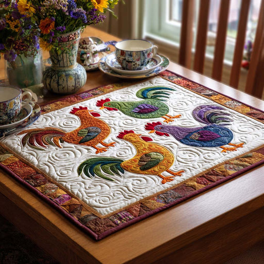 Charming Hen Quilted Table Topper NCU0NNT1083