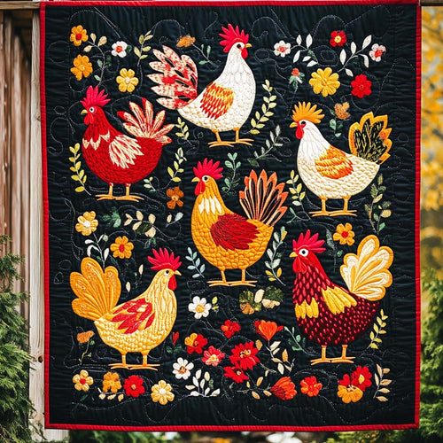 Charming Hens Quilted Blanket NCU0NT1033