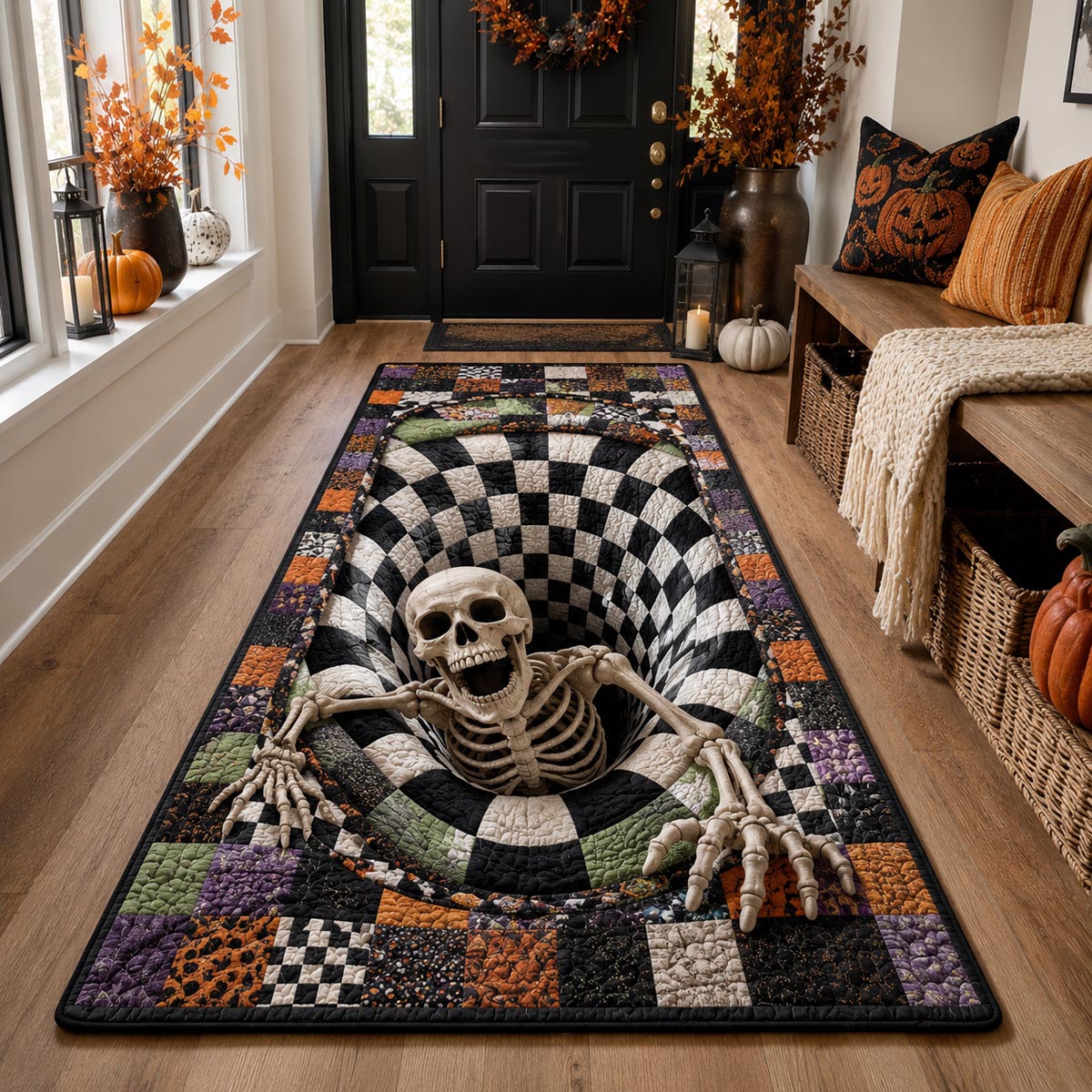 Checkerboard Skeleton Portal Runner Carpet NCU0DV2438
