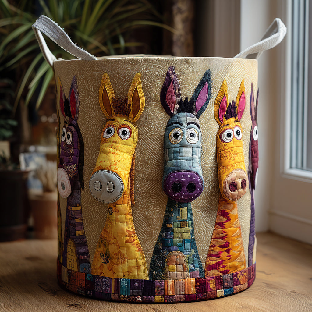 Cheeky Donkey Quilted Laundry Basket NCU0DV1696