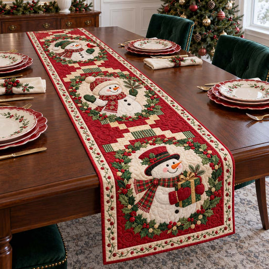 Cheer Snowman Quilted Table Runner NCU0HNH1313