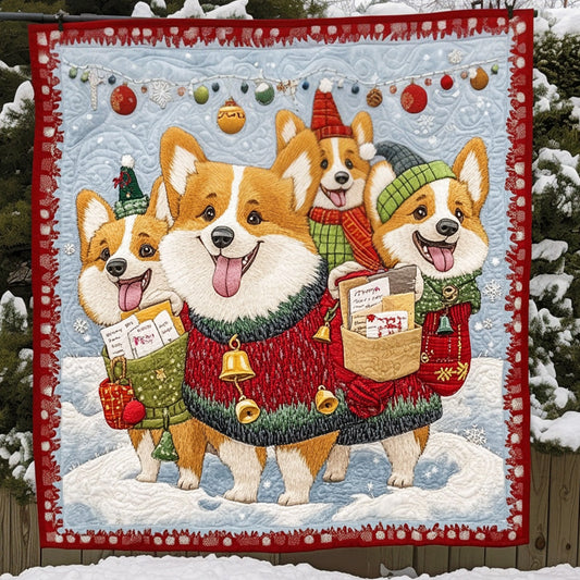 Cheerful Corgi Squad Quilted Blanket NCU0NT1862