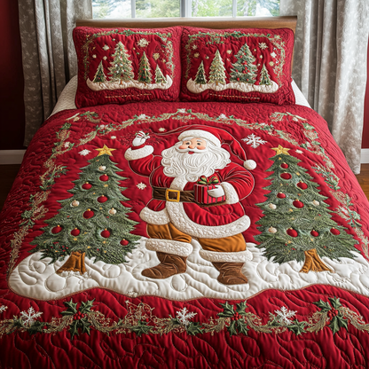 Cheerful Claus Quilted Bedding Set NCU0DV036