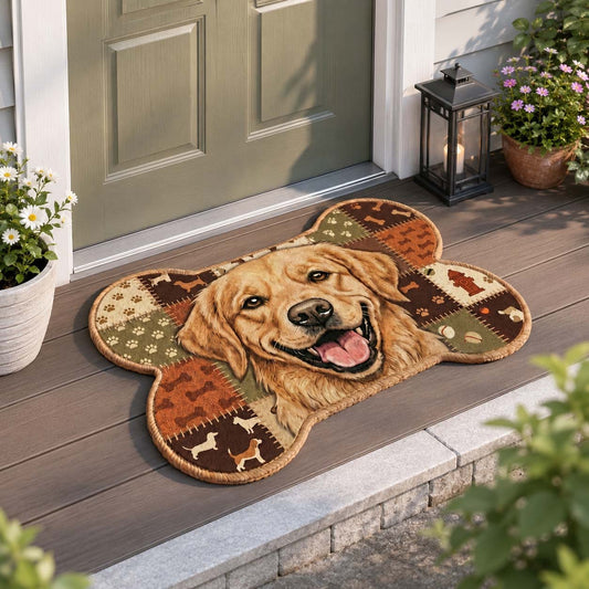Cheerful Labrador Retriever Custom Shape Doormat NCU0HNH1085