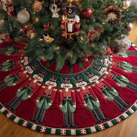 Cheerful Nutcracker Christmas Quilted Tree Skirt NCU0HTT120