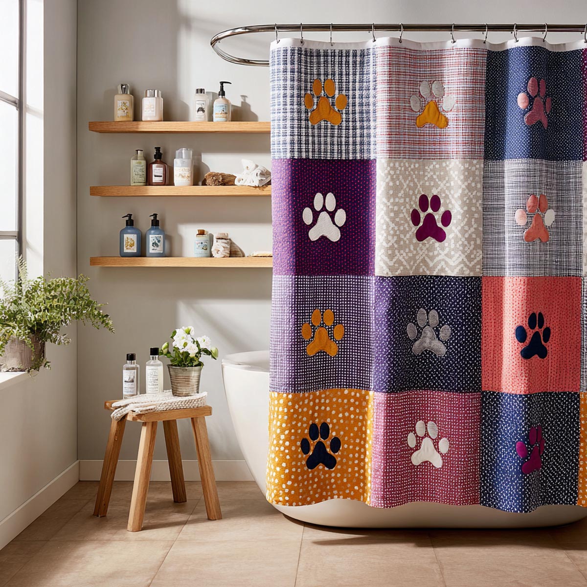 Cheerful Paws Shower Curtain NCU0DV1852