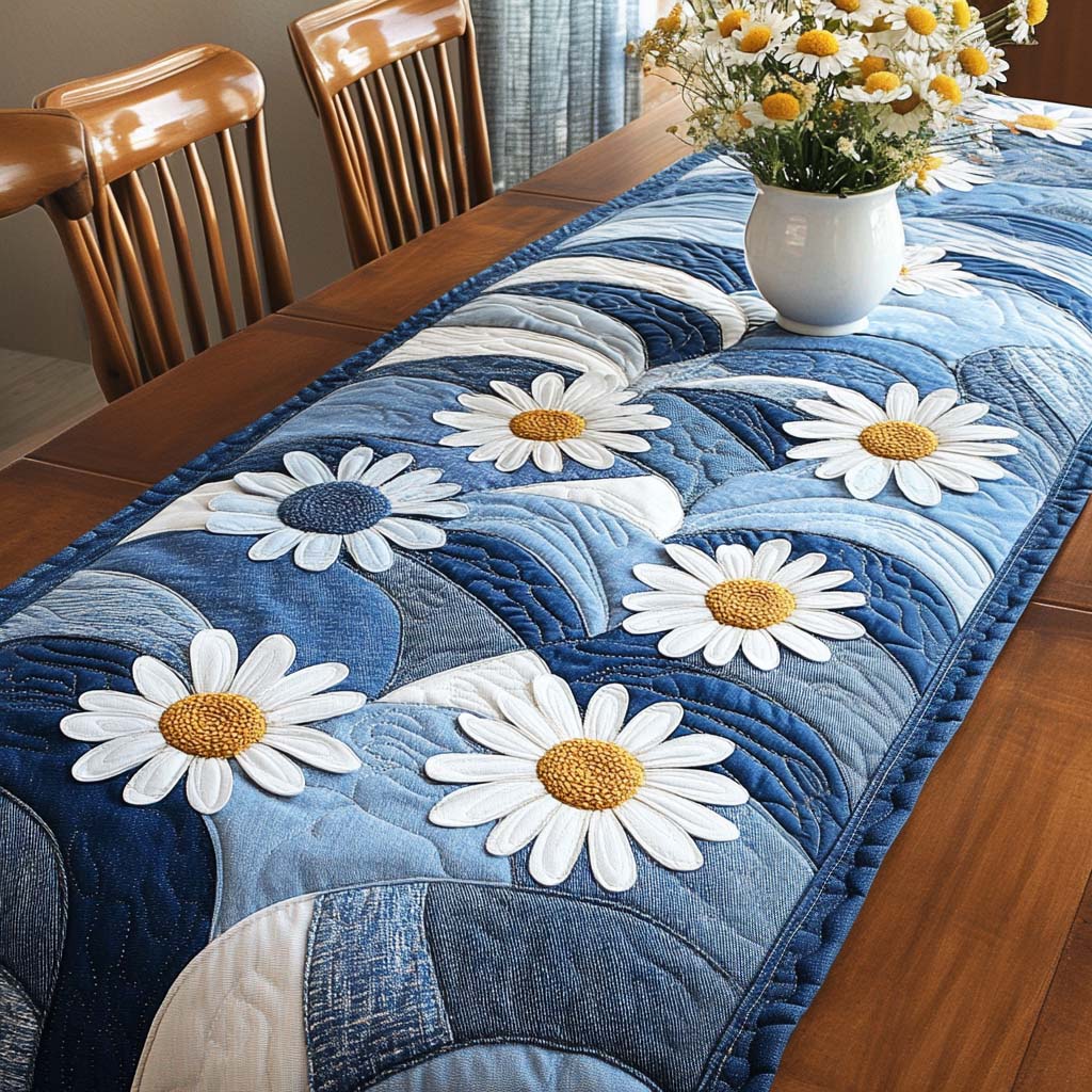 Cheerful Petals Quilted Table Runner NCU0NNT955