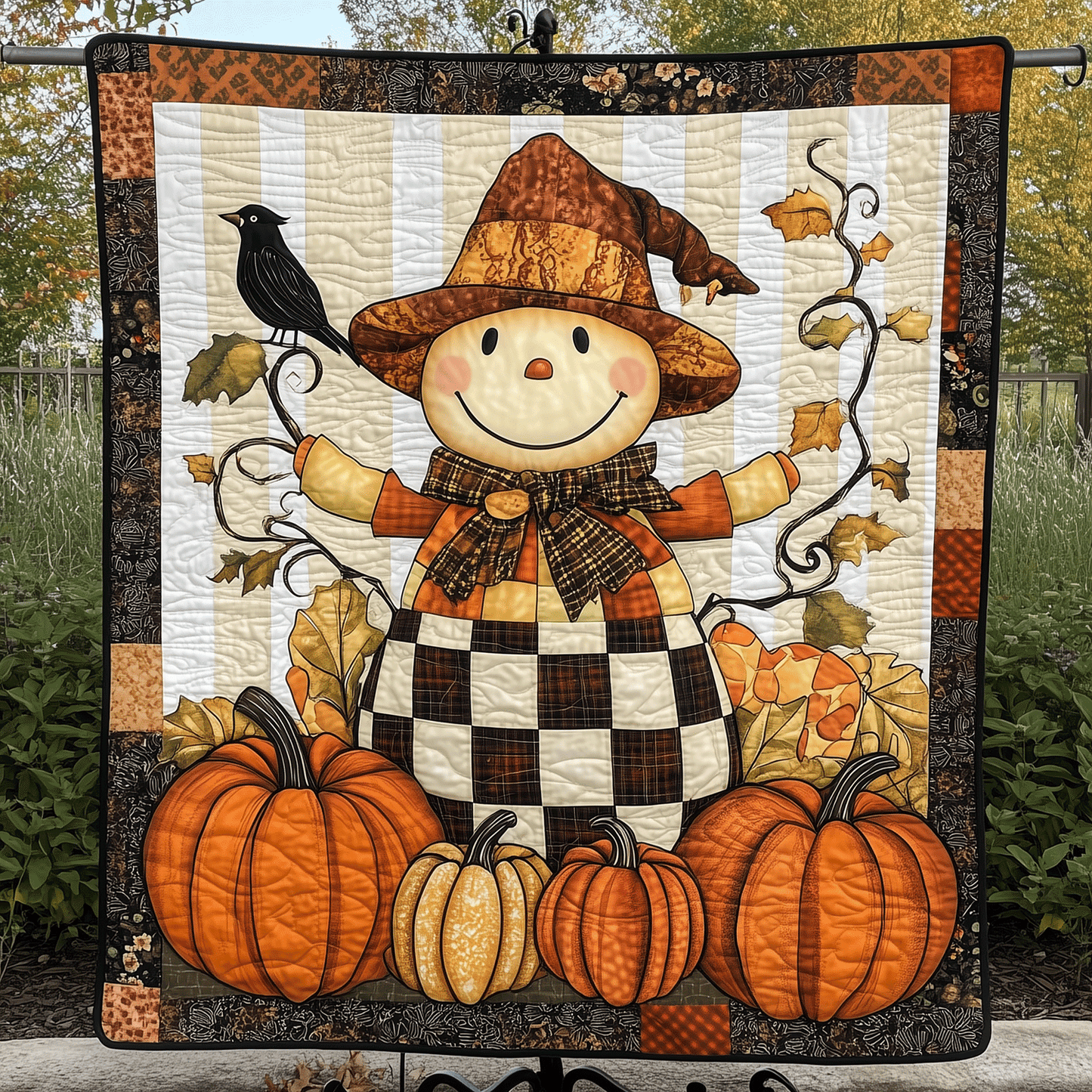 Cheerful Scarecrow Quilted Blanket NCU0TH1873