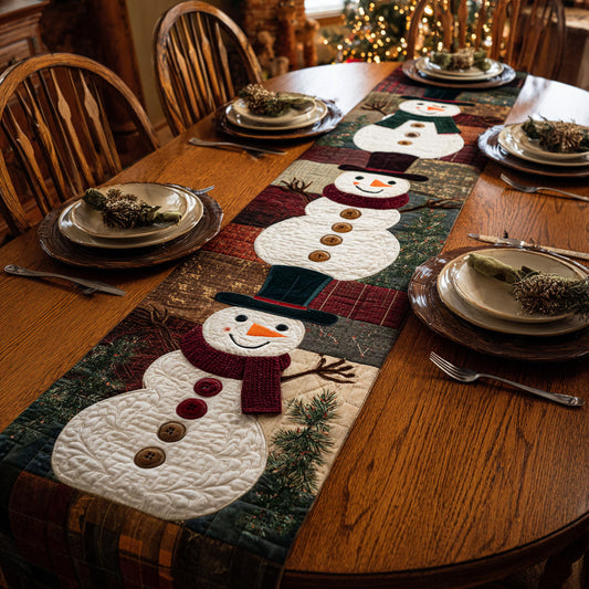 Cheerful Snowman Quilted Table Runner NCU0HNH621