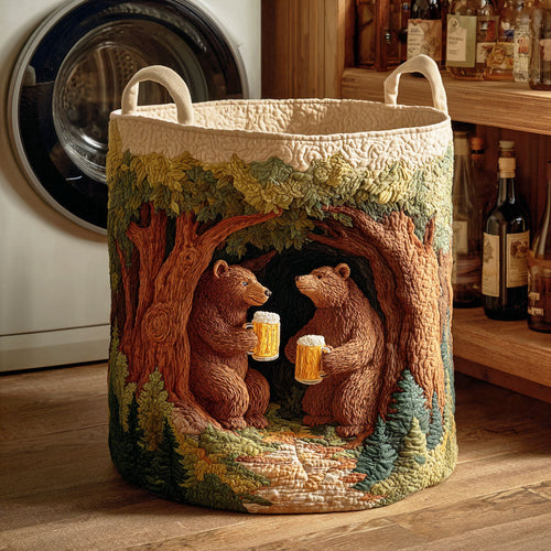 Cheers Bear Quilted Laundry Basket NCU0NTD406