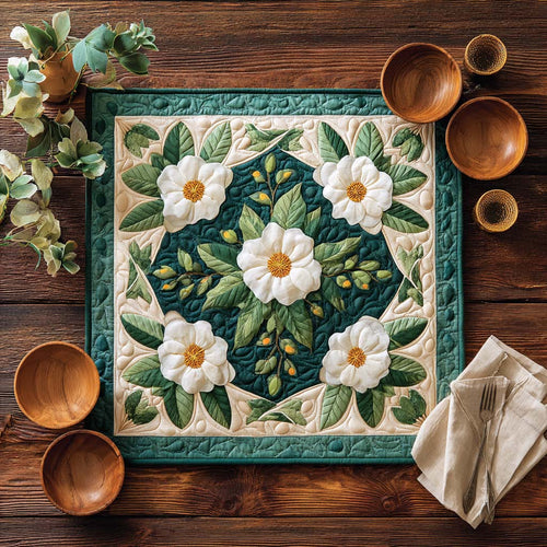Cherokee Rose Gardenias Quilted Table Topper NCU0NXD132