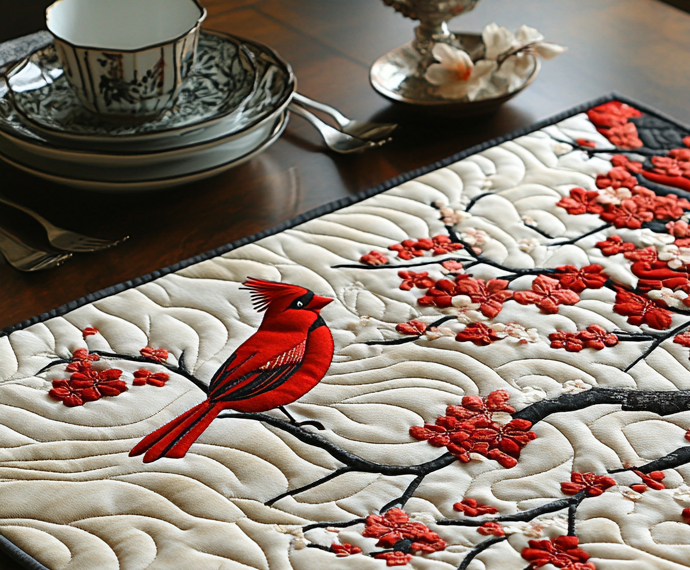 Cherry Cardinal Quilted Placemat NCU0DV1126