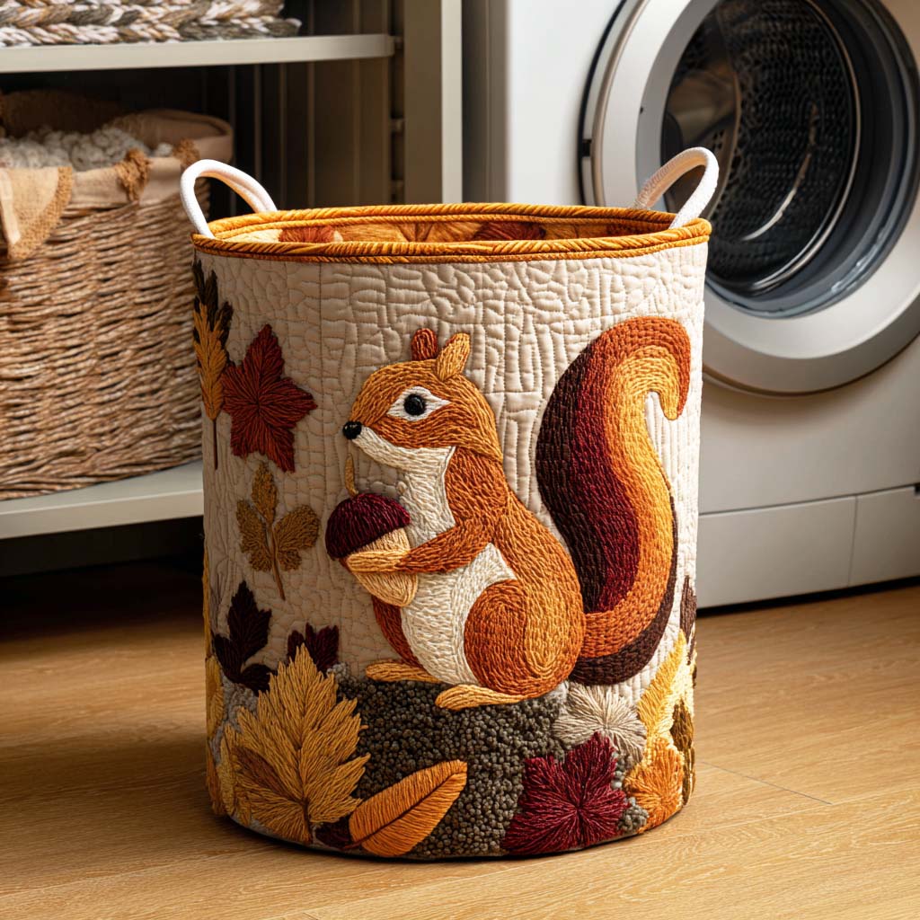 Chestnut Chaser Quilted Laundry Basket NCU0NTD066