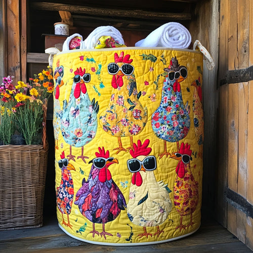 Chick-a-Boom Quilted Laundry Basket NCU0PTT776