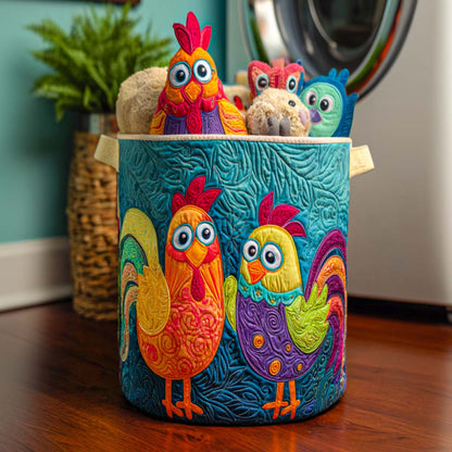 Chicken Bliss Quilted Laundry Basket NCU0NNT1175