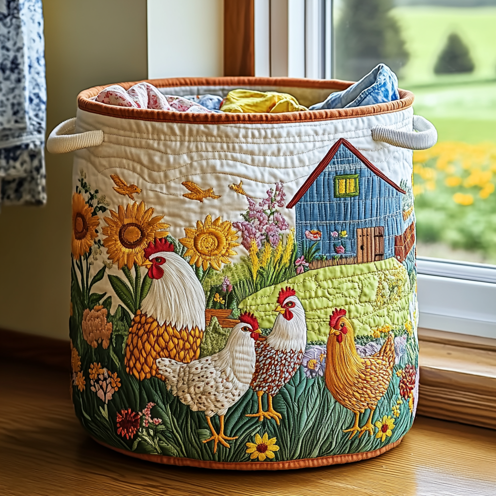 Autumn Harvest Quilted Laundry Basket NCU0NTD1108 main image 1