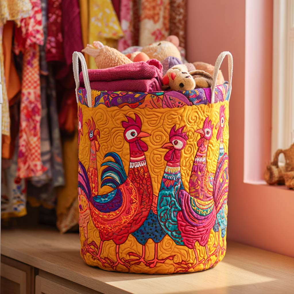 Chicken Haven Quilted Laundry Basket NCU0NNT1178