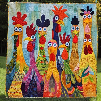 Chicken Vibrant Village Quilted Blanket NCU0PT039