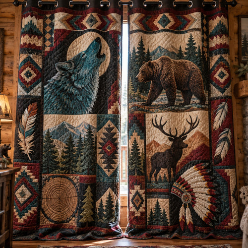 Chief Spirit Howl Quilted Curtains NCU0PVL1145