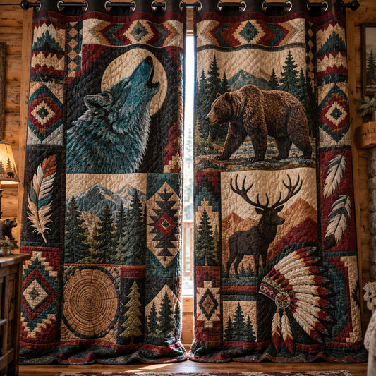 Chief Spirit Howl Quilted Curtains NCU0PVL1145