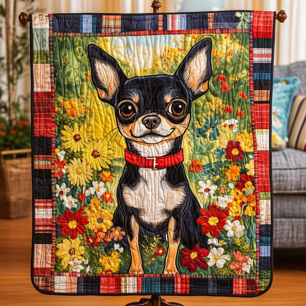 Chihuahua Charm Quilted Blanket NCU0NVH779
