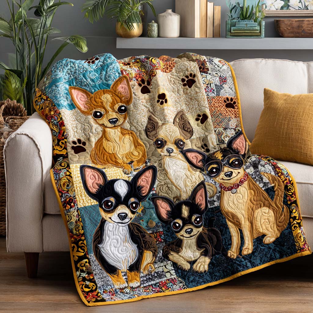Chihuahua Snuggle Quilted Blanket NCU0NNT2733