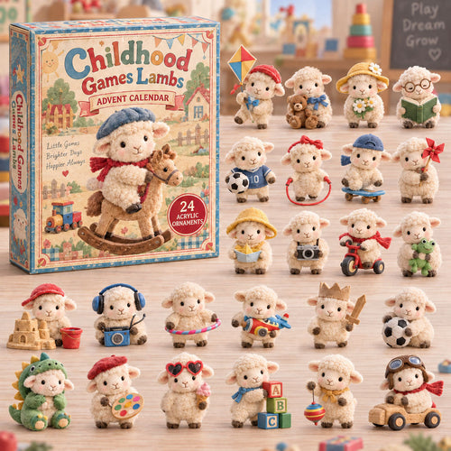 CHRISTMAS KICKOFF 40% OFF - Childhood Games Lambs Advent Calendar 2026 - 24-Day Festive Countdown, Acrylic Charms Blind Box - Gift For Grandchildren, Kid AC0HA306