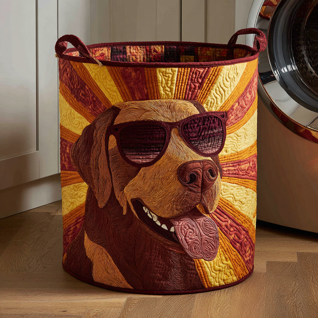 Chocolate Labrador Cool Quilted Laundry Basket NCU0HNH442