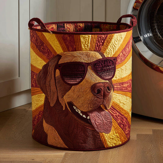 Chocolate Labrador Cool Quilted Laundry Basket NCU0HNH442