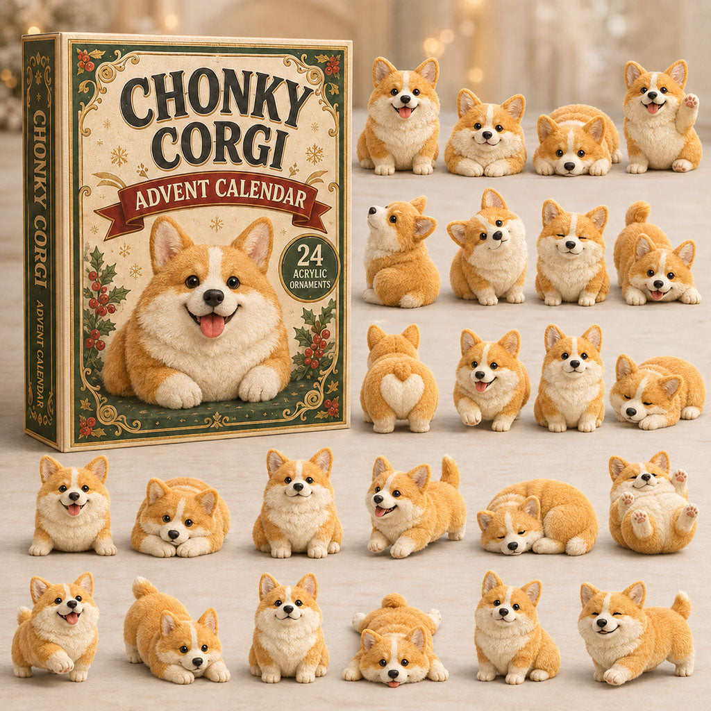 CHRISTMAS KICKOFF 40% OFF - Chonky Corgi Advent Calendar 2026 - 24-Day Festive Countdown, Acrylic Charms Blind Box - Gift For Corgi Lovers AC0TM186