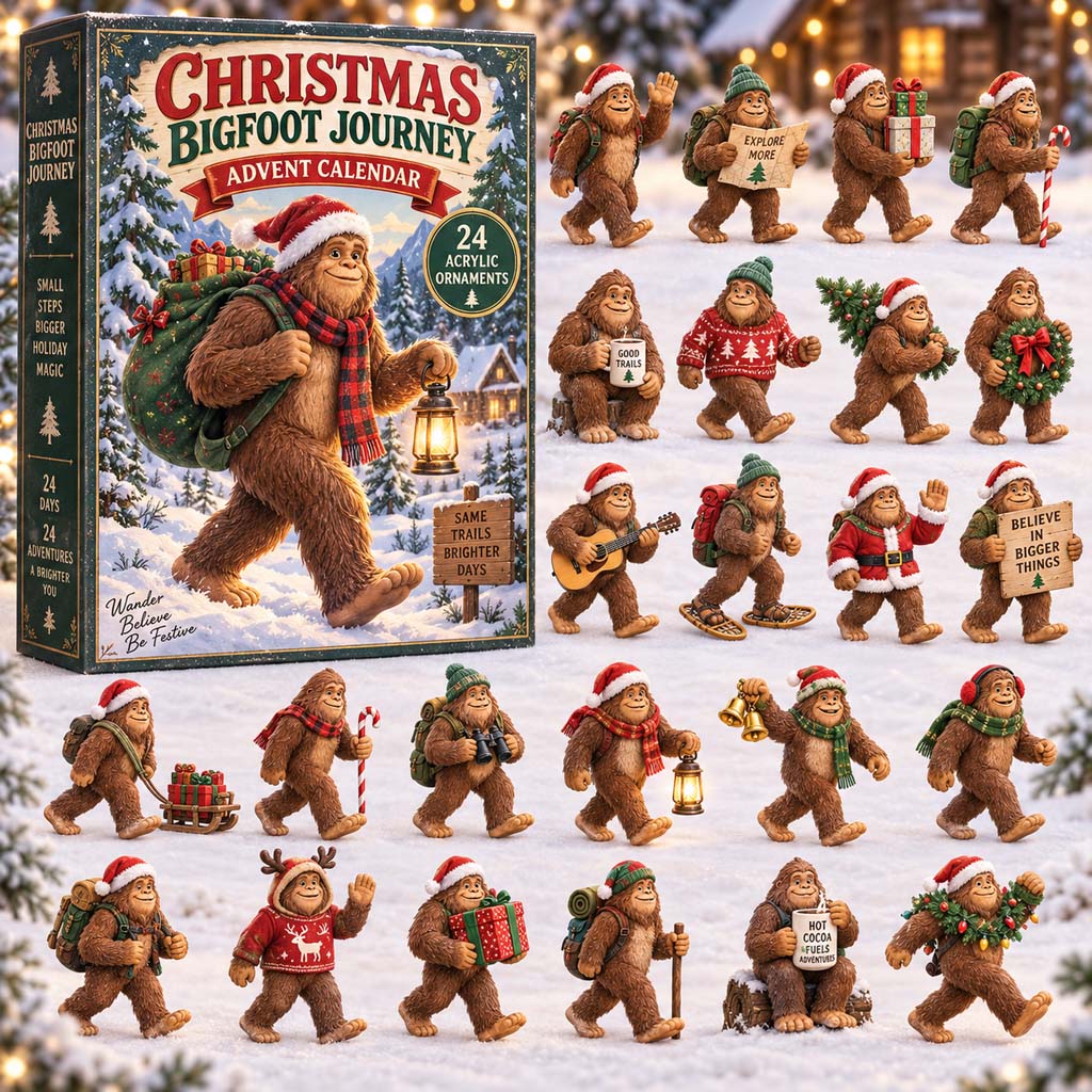 CHRISTMAS KICKOFF 40% OFF - Christmas Bigfoot Journey Advent Calendar 2026 - 24-Day Festive Countdown, Acrylic Charms Blind Box - Gift For Family and Friends AC0HH024