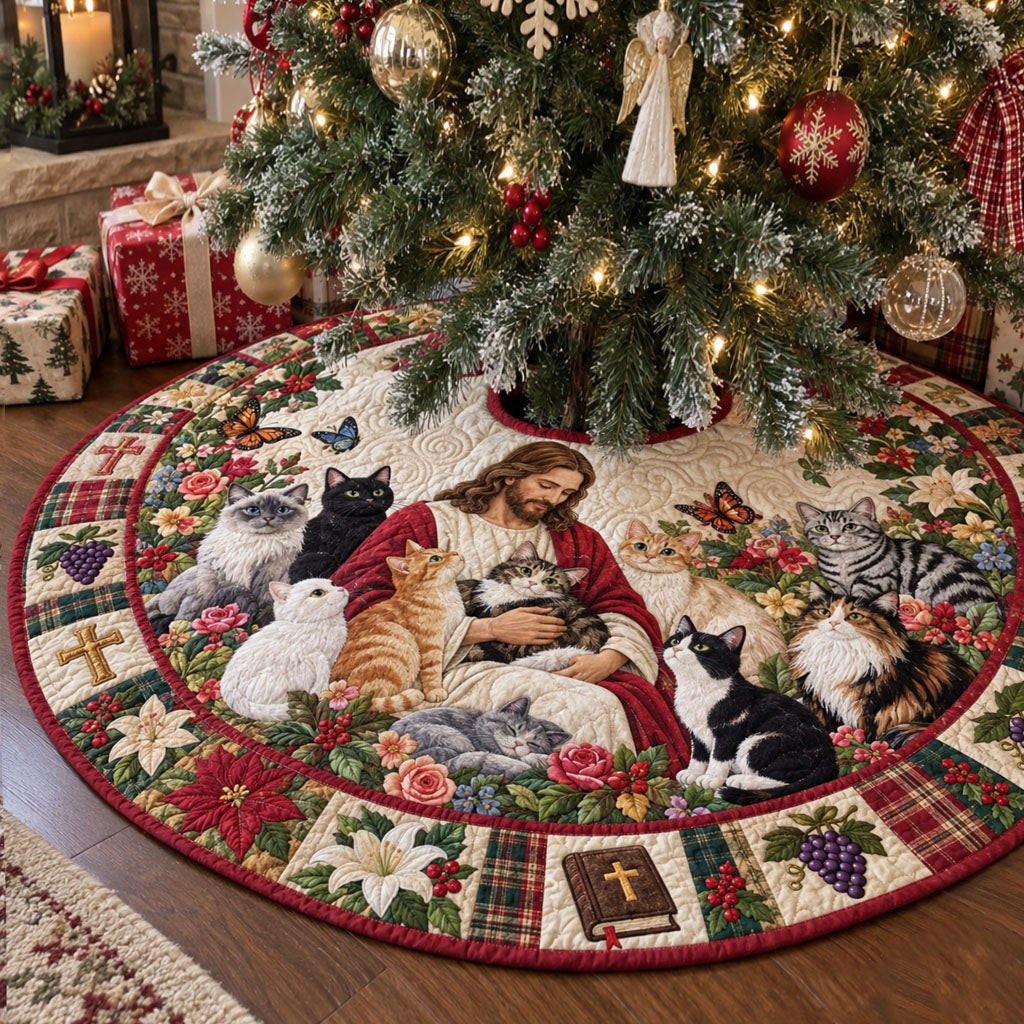 Christmas Blessings Christmas Quilted Tree Skirt NCU0PTT3508